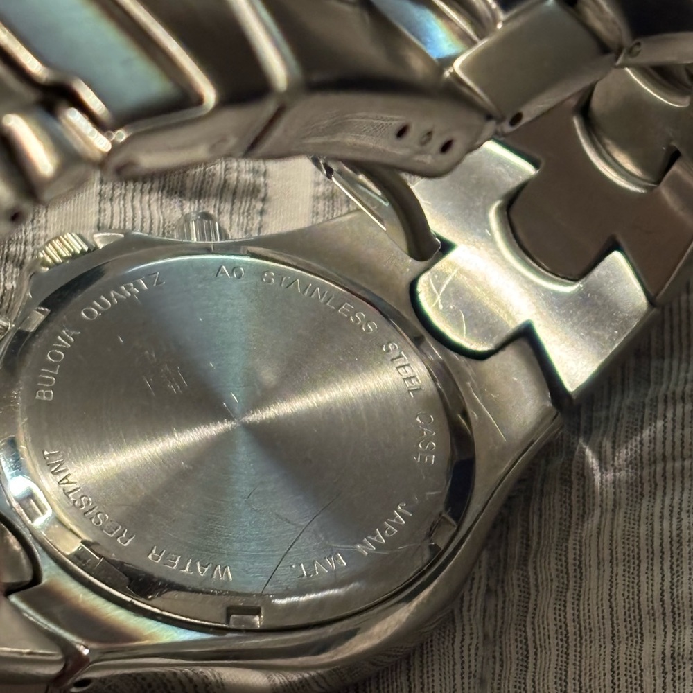 Bulova Men's Silver Stainless Steel Watch with Blue Dial - Picture 9 of 11